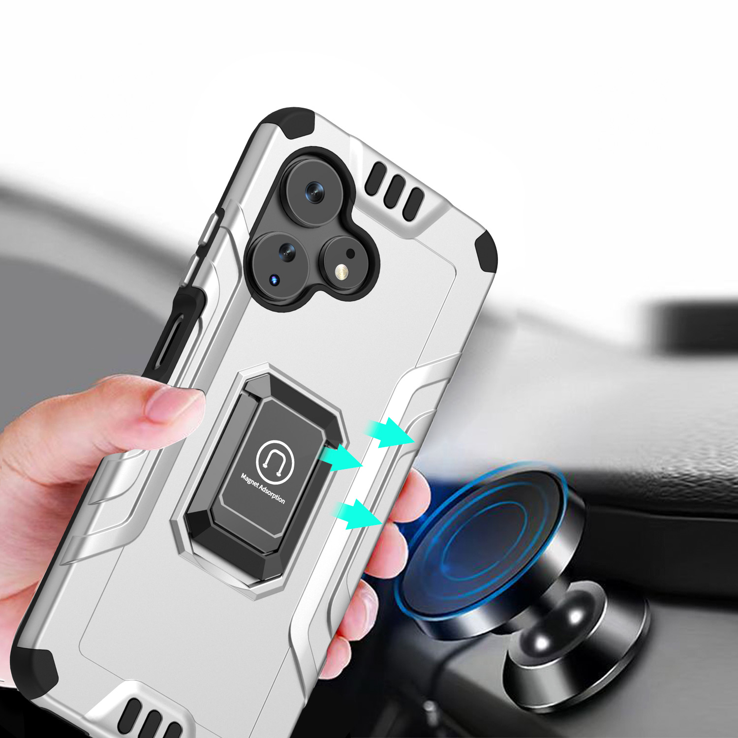 For Boost Celero 3 Plus 2024 (7.0") Hybrid Ring Kickstand Shockproof Case Cover - 第 37/41 張圖片