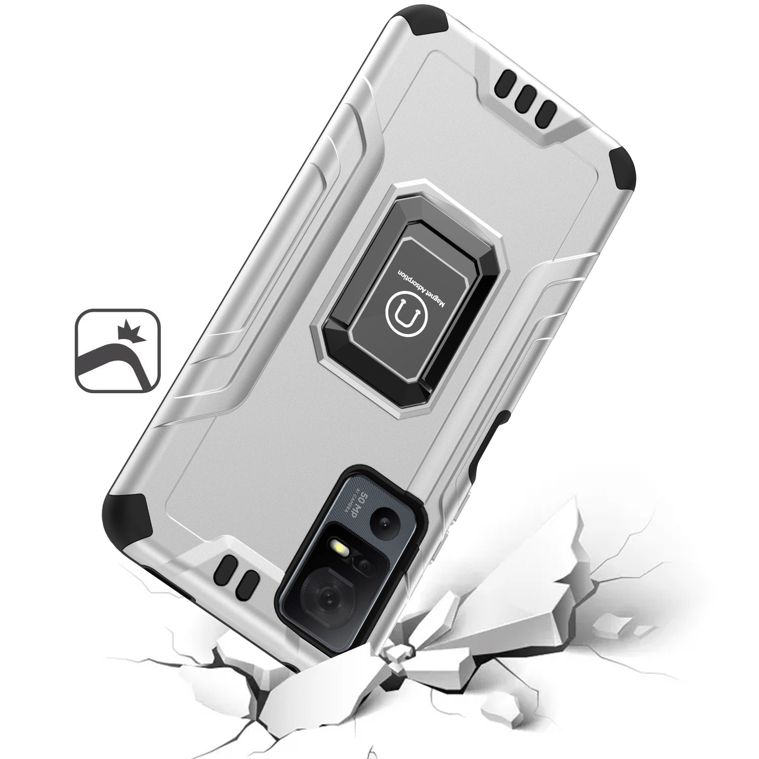 For Boost Celero 3 Plus 2024 (7.0") Hybrid Ring Kickstand Shockproof Case Cover - 第 40/41 張圖片