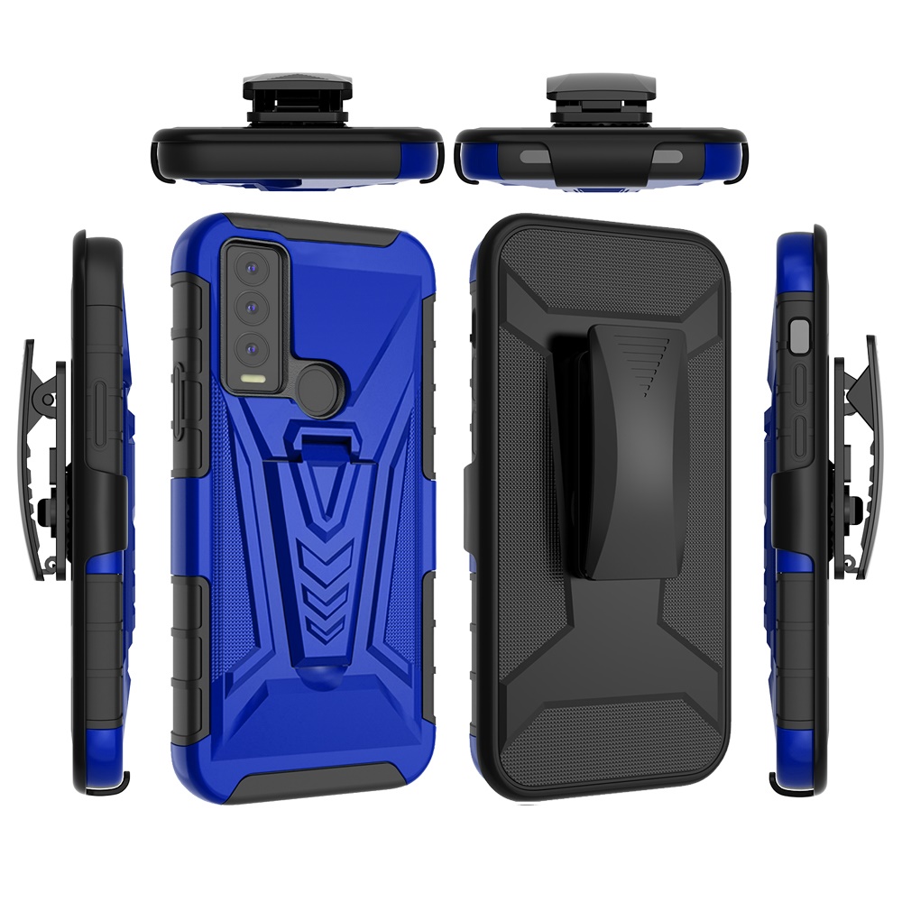 Funda híbrida con clip de cinturón giratorio para Cricket Ovation 3 con soporte blindaje de poliuretano termoplástico - Imagen 18 de 29
