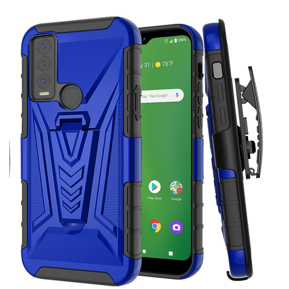 Funda híbrida con clip de cinturón giratorio para Cricket Ovation 3 con soporte blindaje de poliuretano termoplástico - Imagen 16 de 29
