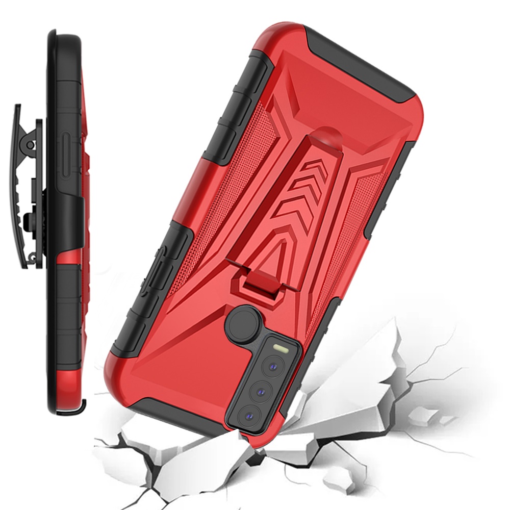 Funda híbrida con clip de cinturón giratorio para Cricket Ovation 3 con soporte blindaje de poliuretano termoplástico - Imagen 26 de 29