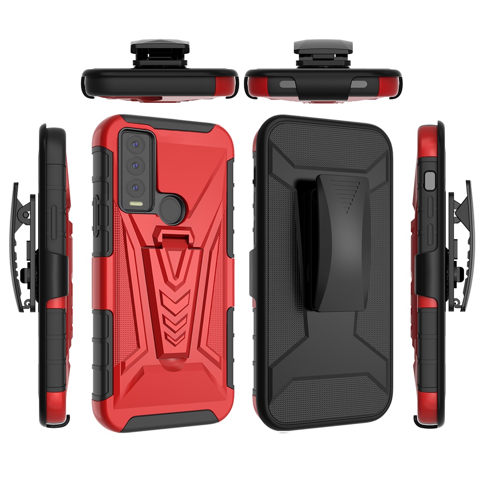 Funda híbrida con clip de cinturón giratorio para Cricket Ovation 3 con soporte blindaje de poliuretano termoplástico - Imagen 25 de 29