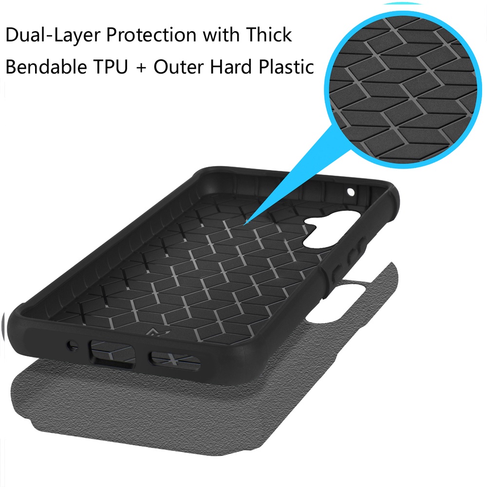 Funda protectora de goma híbrida de doble capa con absorción de impactos para Samsung Galaxy A15 5G - Imagen 70 de 74