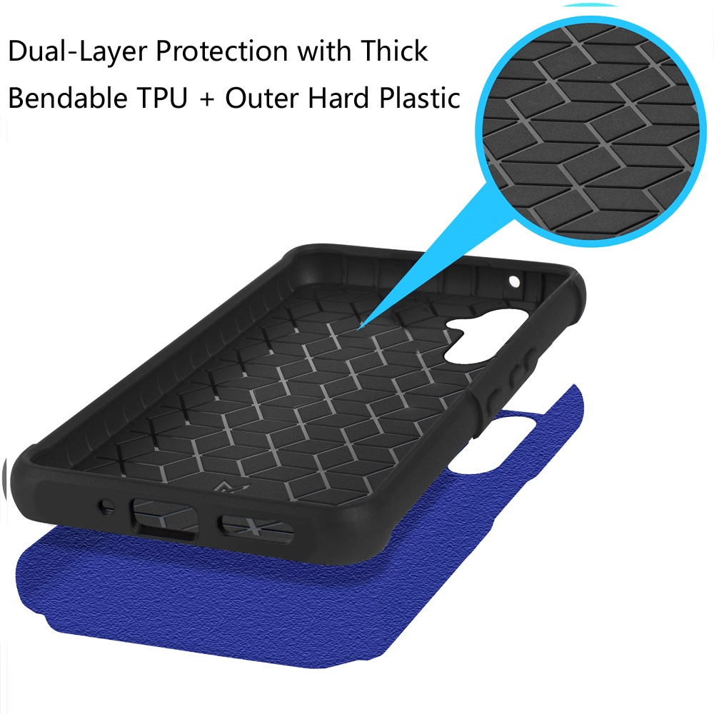 Funda protectora de goma híbrida de doble capa con absorción de impactos para Samsung Galaxy A15 5G - Imagen 16 de 74
