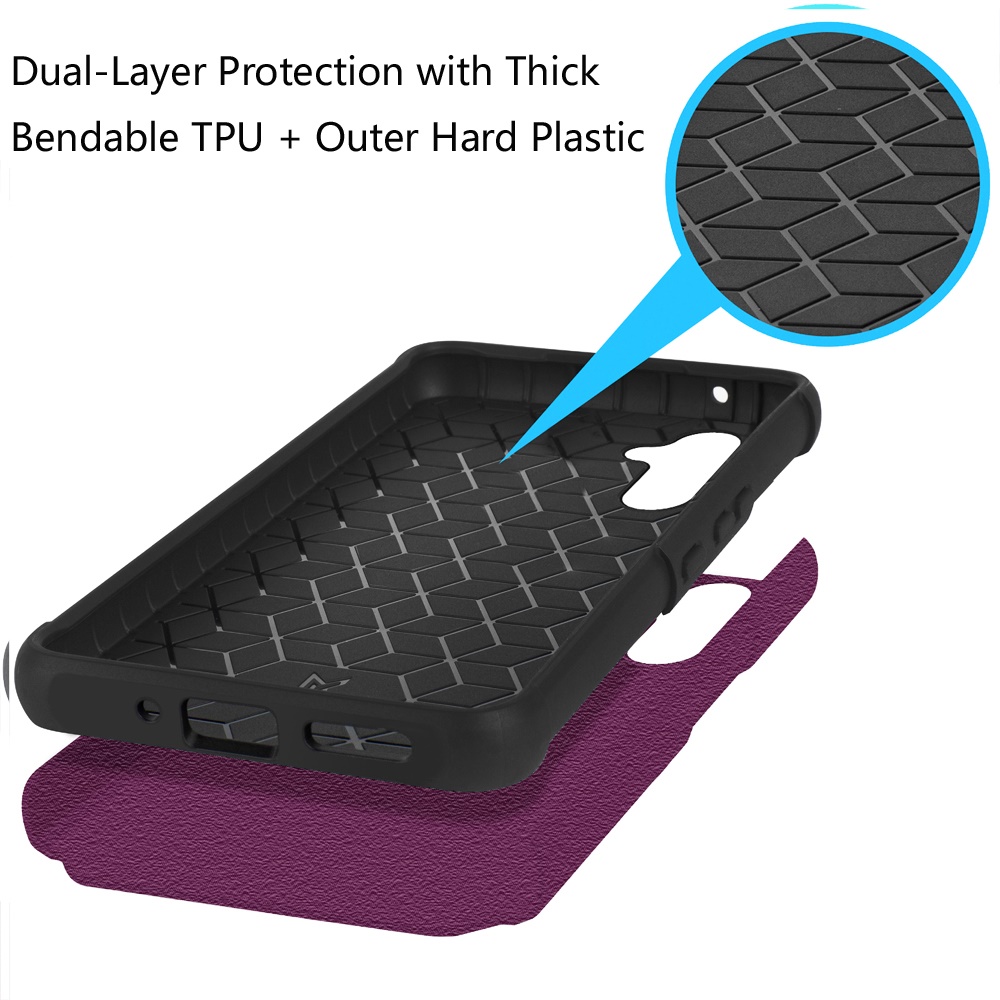 Funda protectora de goma híbrida de doble capa con absorción de impactos para Samsung Galaxy A15 5G - Imagen 50 de 74