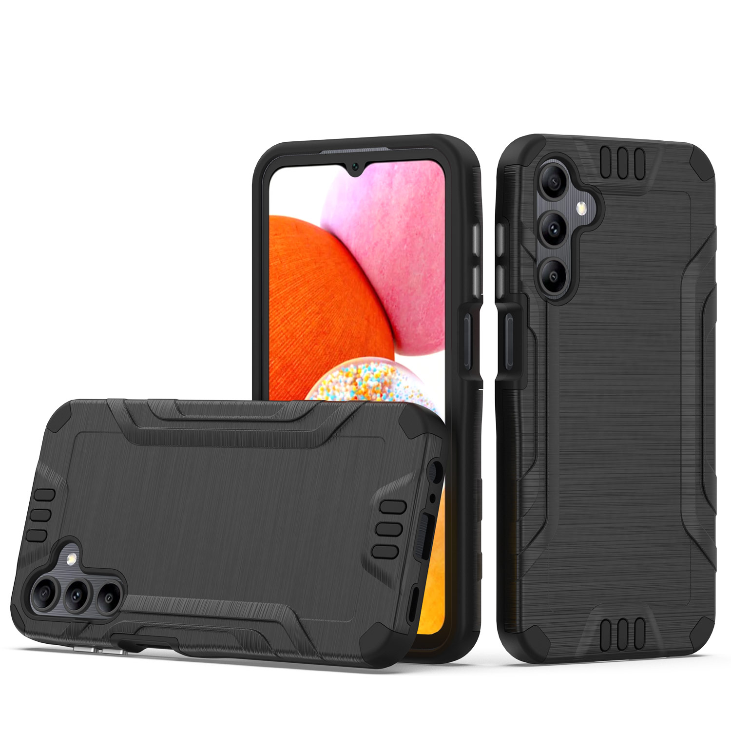 For Samsung Galaxy A15 5G Hybrid Dual Layer Slim Brush Texture TPU Case Cover - 第 12/83 張圖片