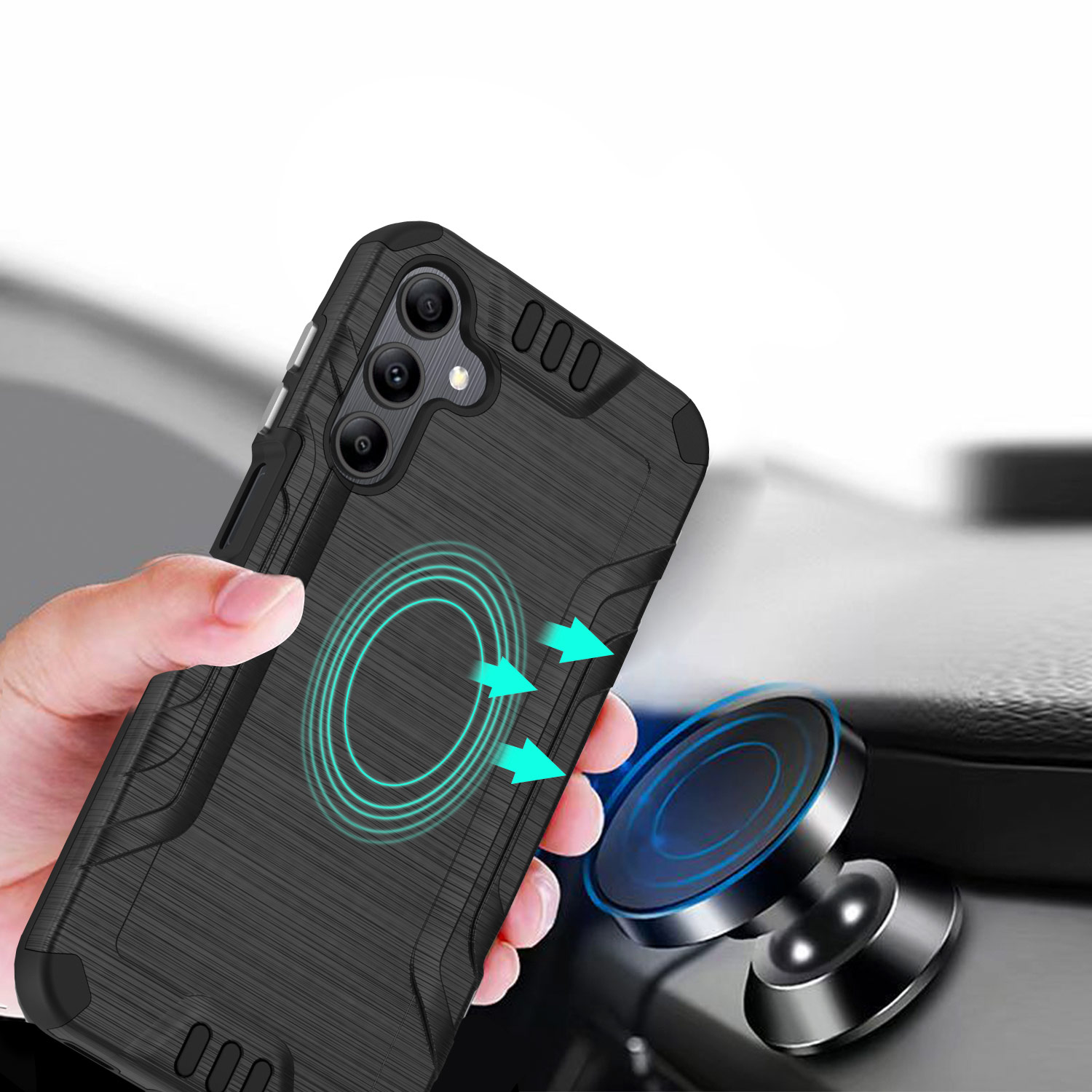 For Samsung Galaxy A15 5G Hybrid Dual Layer Slim Brush Texture TPU Case Cover - 第 14/83 張圖片
