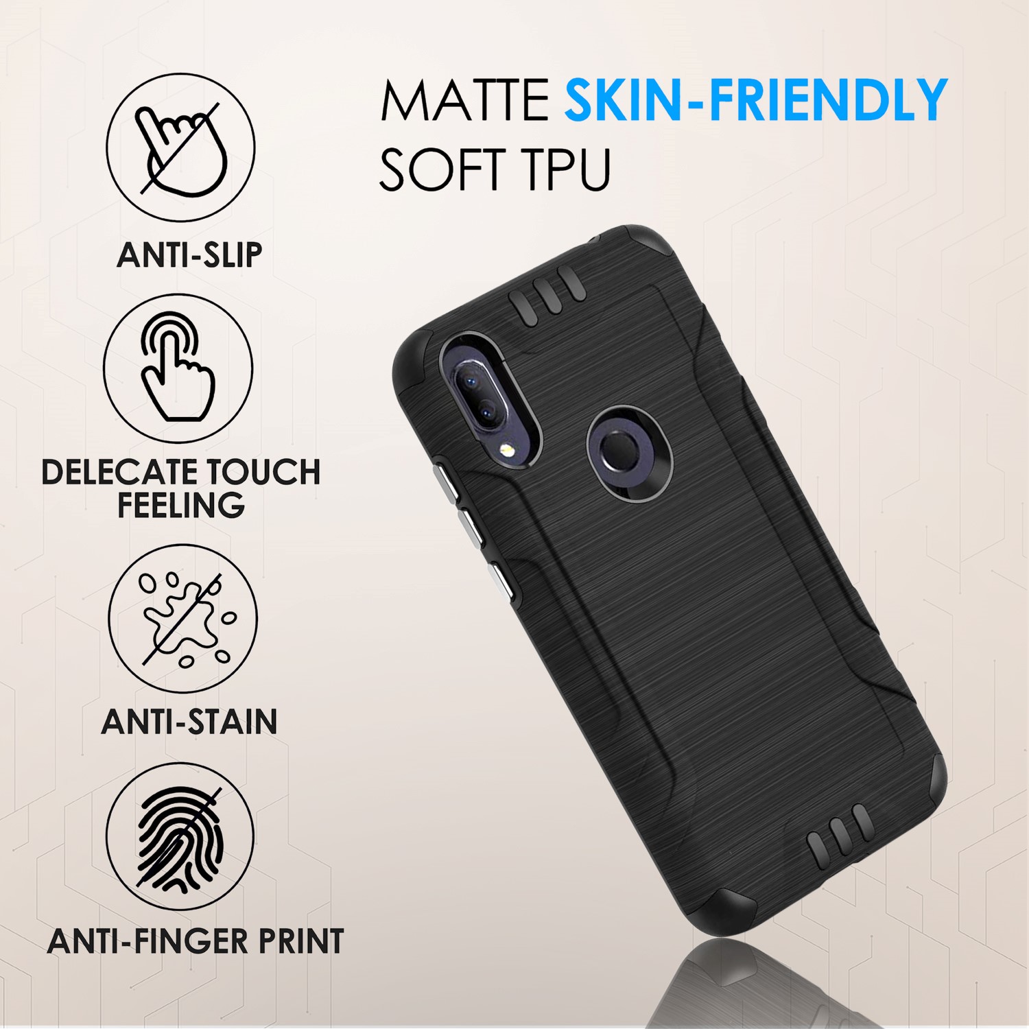 For Samsung Galaxy A15 5G Hybrid Dual Layer Slim Brush Texture TPU Case Cover - 第 17/83 張圖片