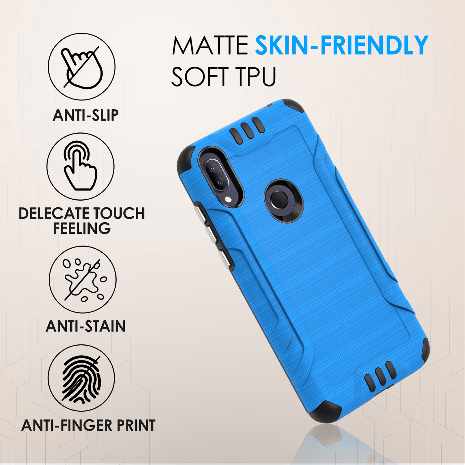 For Samsung Galaxy A15 5G Hybrid Dual Layer Slim Brush Texture TPU Case Cover - 第 27/83 張圖片