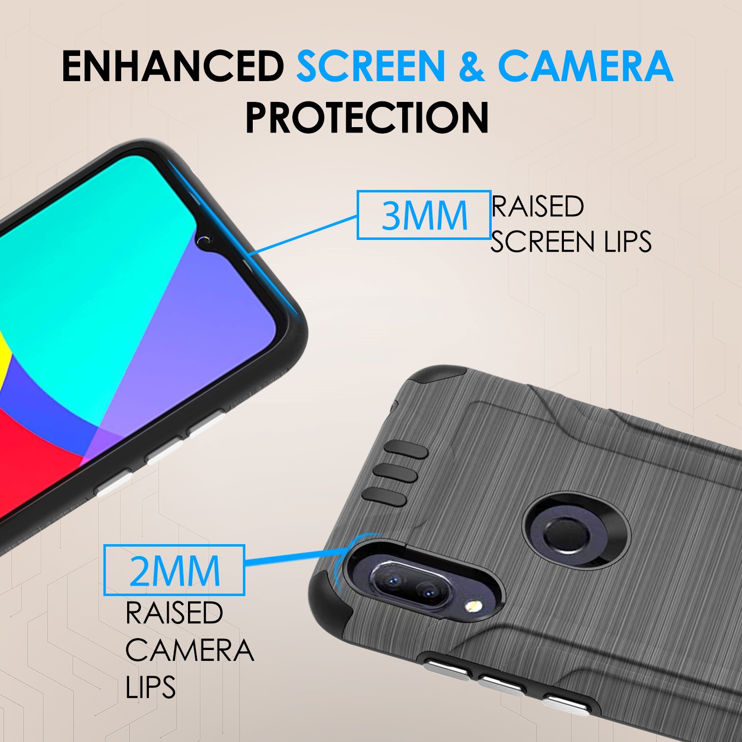 For Samsung Galaxy A15 5G Hybrid Dual Layer Slim Brush Texture TPU Case Cover - 第 34/83 張圖片