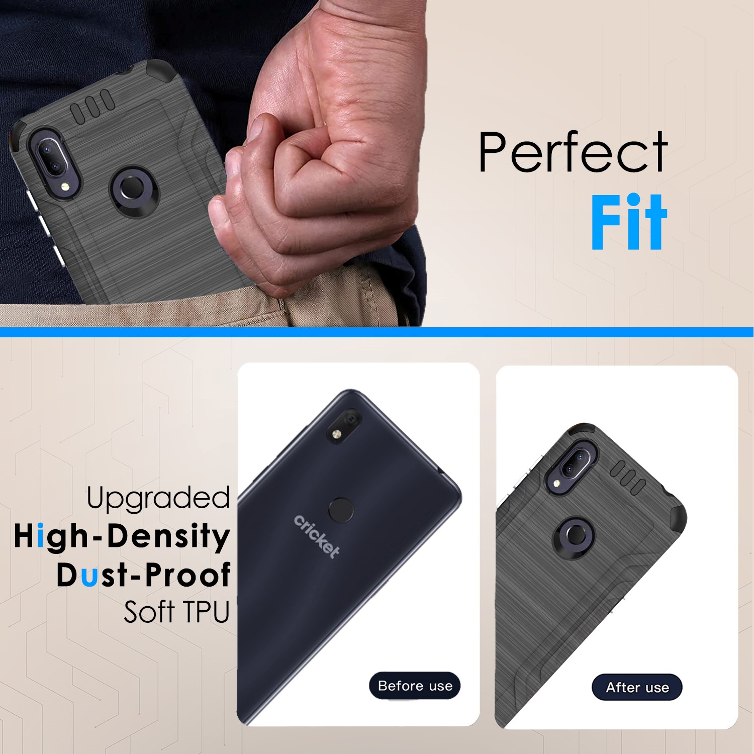 For Samsung Galaxy A15 5G Hybrid Dual Layer Slim Brush Texture TPU Case Cover - 第 38/83 張圖片