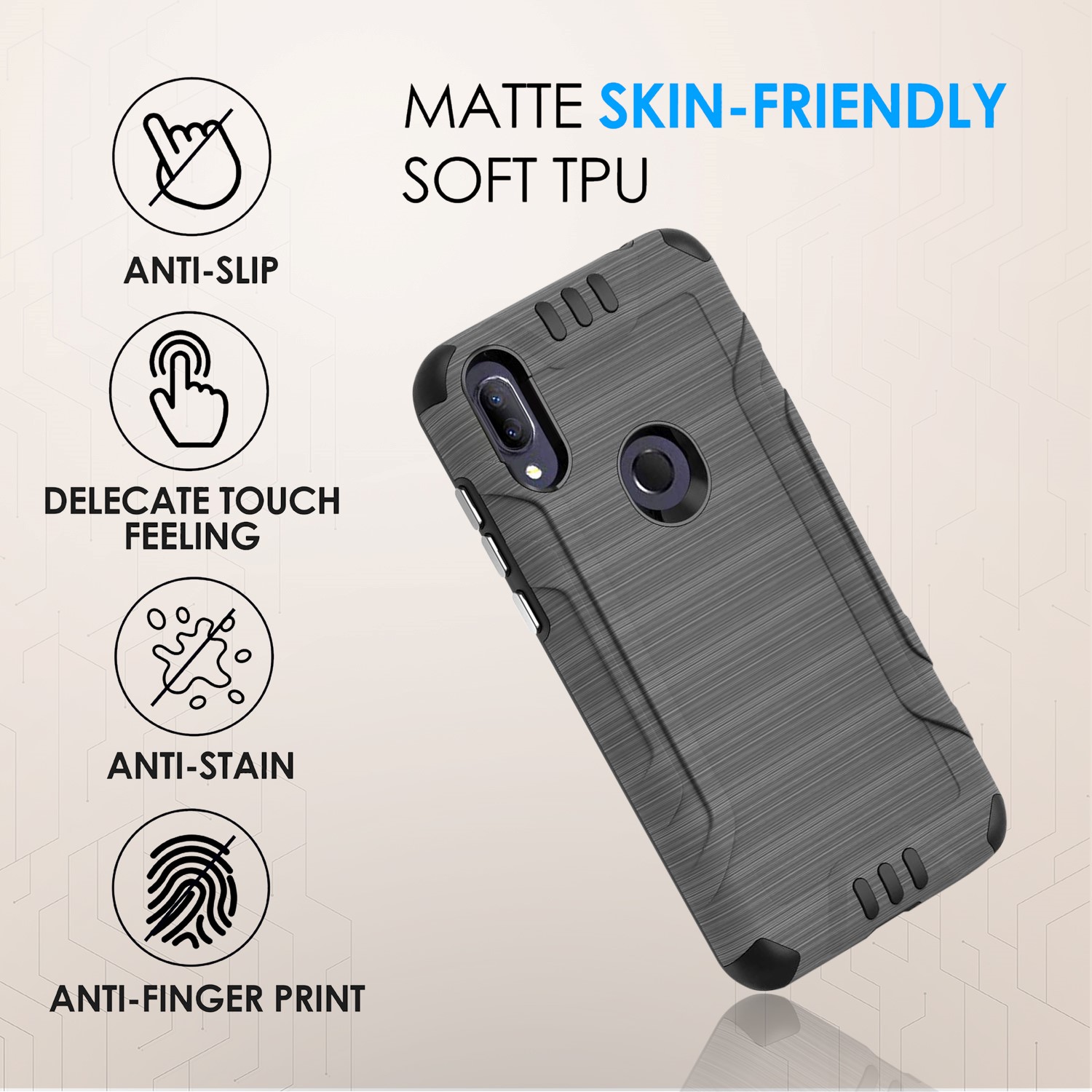 For Samsung Galaxy A15 5G Hybrid Dual Layer Slim Brush Texture TPU Case Cover - 第 36/83 張圖片