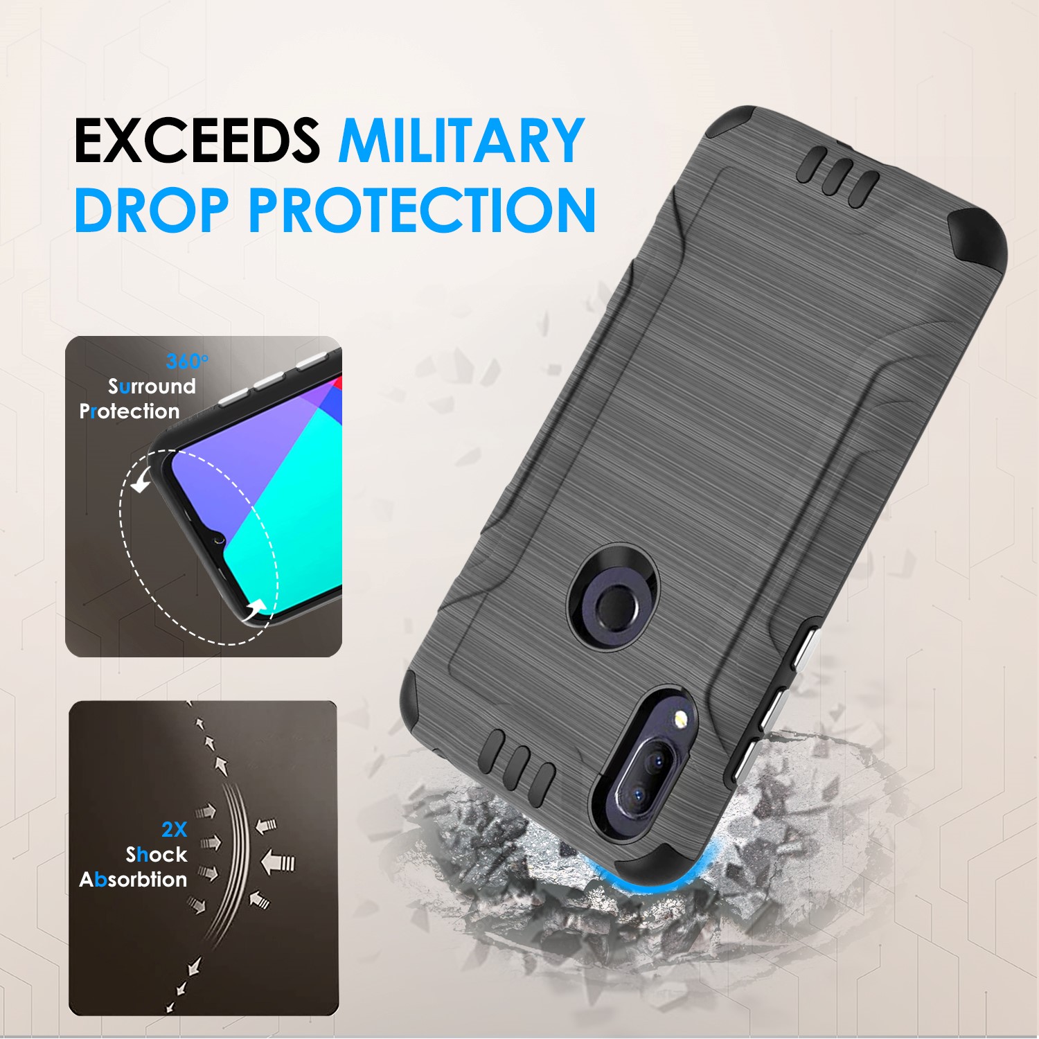 For Samsung Galaxy A15 5G Hybrid Dual Layer Slim Brush Texture TPU Case Cover - 第 37/83 張圖片