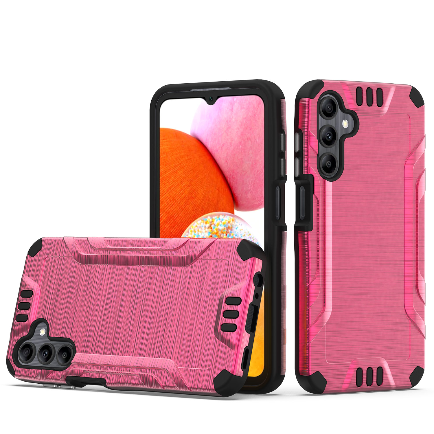For Samsung Galaxy A15 5G Hybrid Dual Layer Slim Brush Texture TPU Case Cover - 第 49/83 張圖片