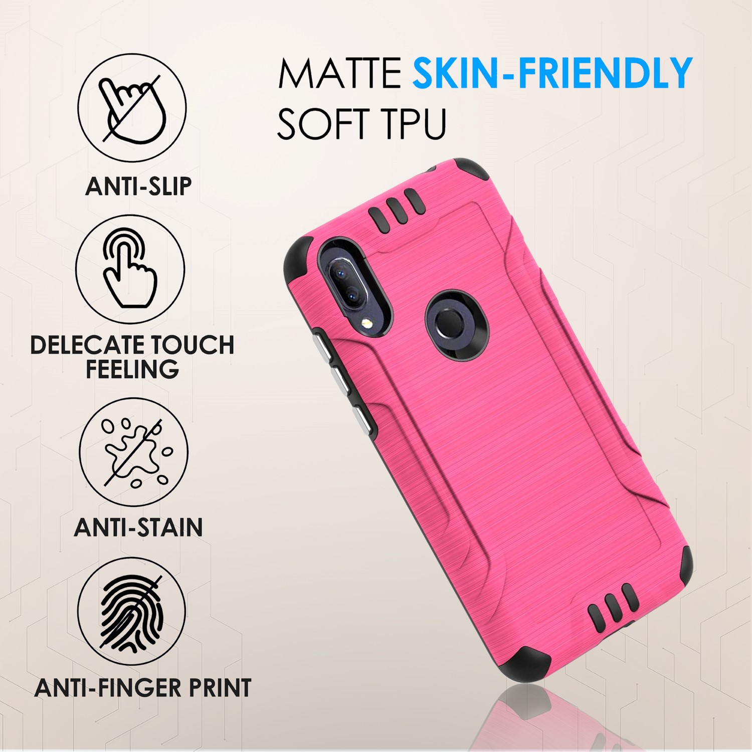For Samsung Galaxy A15 5G Hybrid Dual Layer Slim Brush Texture TPU Case Cover - 第 54/83 張圖片