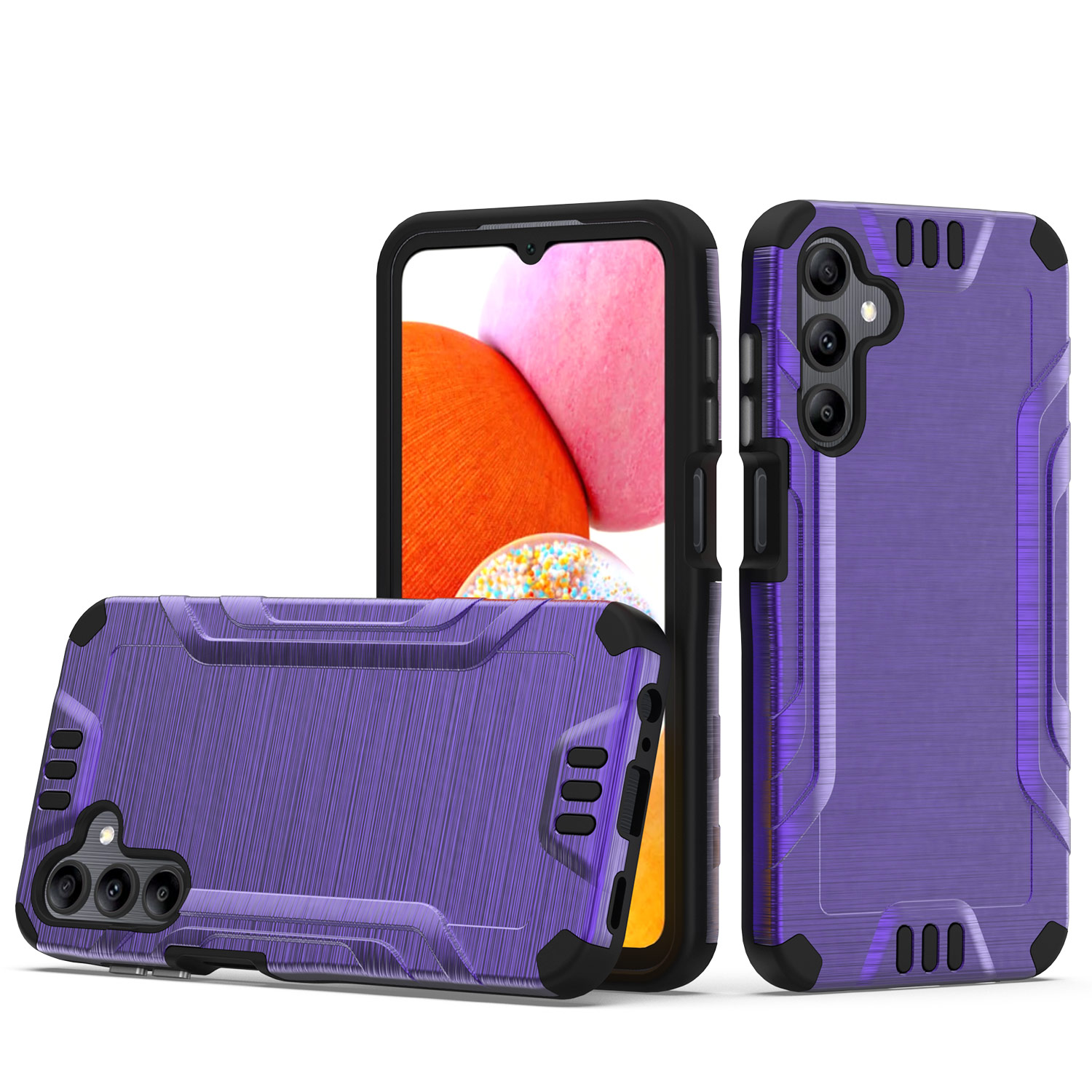 For Samsung Galaxy A15 5G Hybrid Dual Layer Slim Brush Texture TPU Case Cover - 第 76/83 張圖片