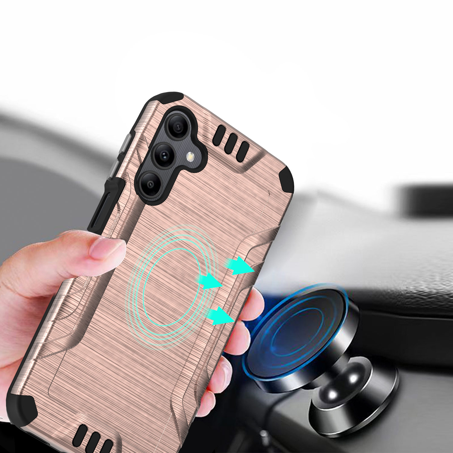 For Samsung Galaxy A15 5G Hybrid Dual Layer Slim Brush Texture TPU Case Cover - 第 69/83 張圖片