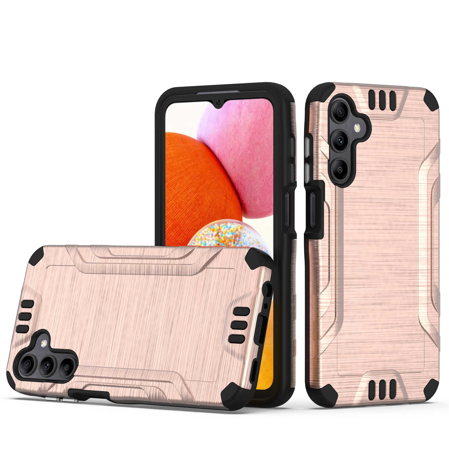 For Samsung Galaxy A15 5G Hybrid Dual Layer Slim Brush Texture TPU Case Cover - 第 67/83 張圖片