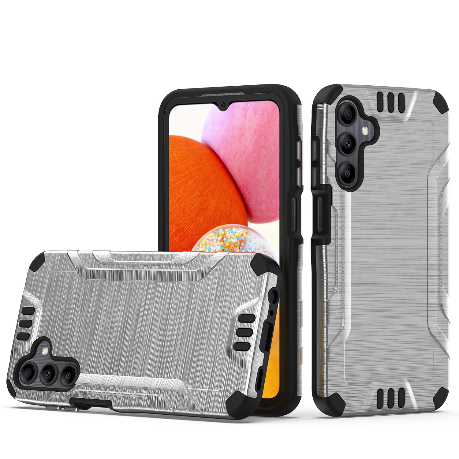 For Samsung Galaxy A15 5G Hybrid Dual Layer Slim Brush Texture TPU Case Cover - 第 58/83 張圖片