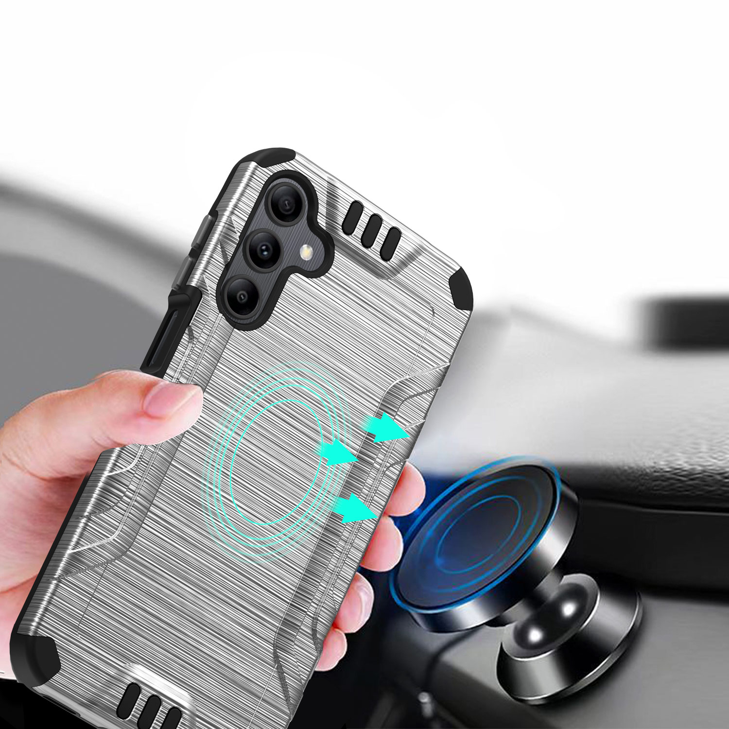 For Samsung Galaxy A15 5G Hybrid Dual Layer Slim Brush Texture TPU Case Cover - 第 59/83 張圖片