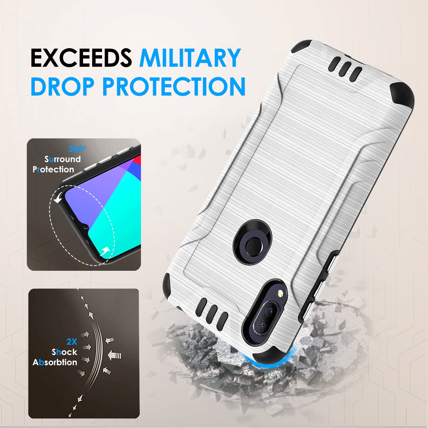 For Samsung Galaxy A15 5G Hybrid Dual Layer Slim Brush Texture TPU Case Cover - 第 65/83 張圖片