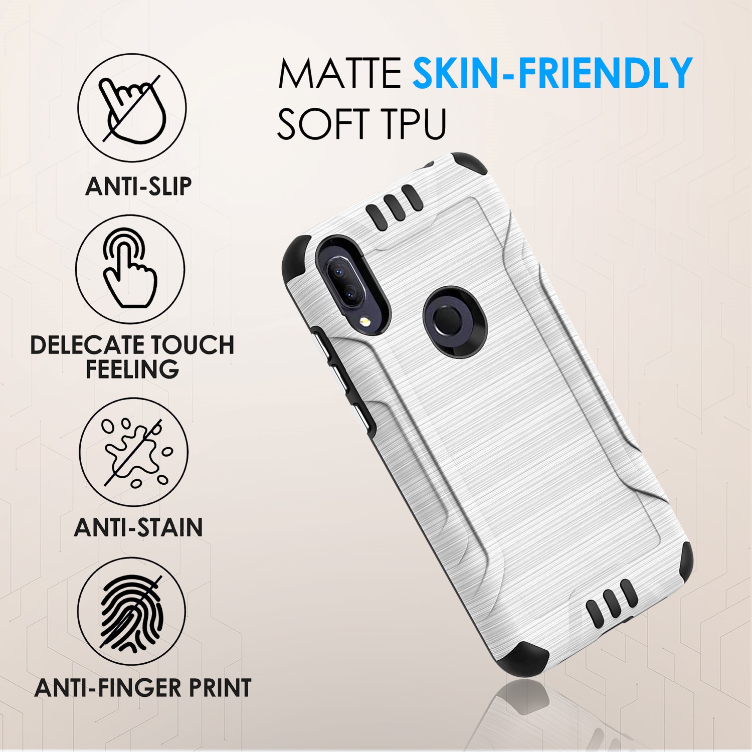 For Samsung Galaxy A15 5G Hybrid Dual Layer Slim Brush Texture TPU Case Cover - 第 63/83 張圖片