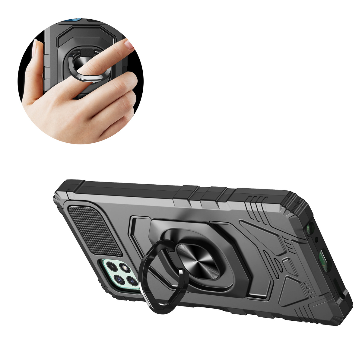 For Samsung Galaxy A23 5G Hybrid Dual Layer with Ring Stand Holder Case Cover - Picture 13 of 36