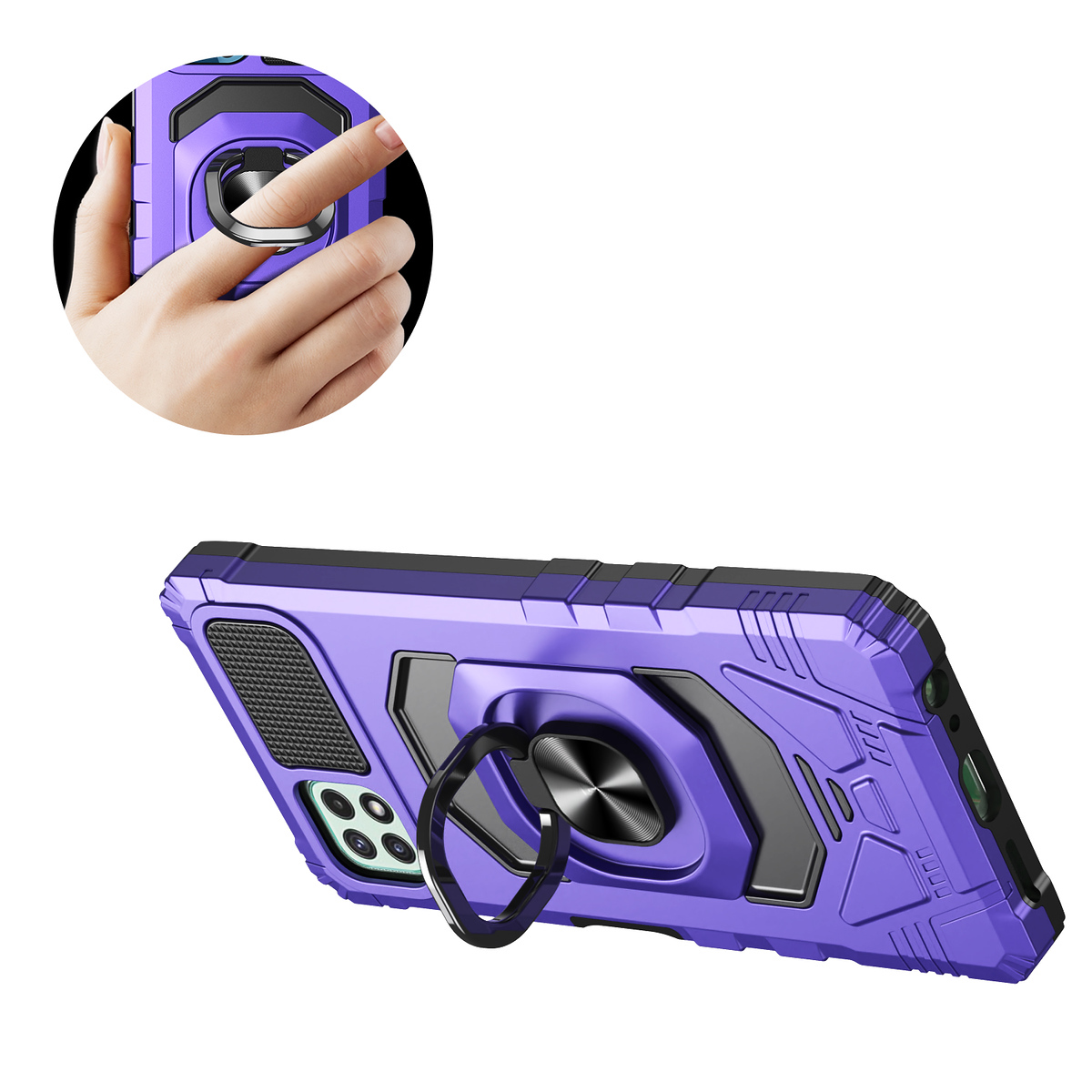 For Samsung Galaxy A26 Hybrid Dual Layer 360° Ring Stand TPU Rugged Case Cover - Imagen 64 de 74