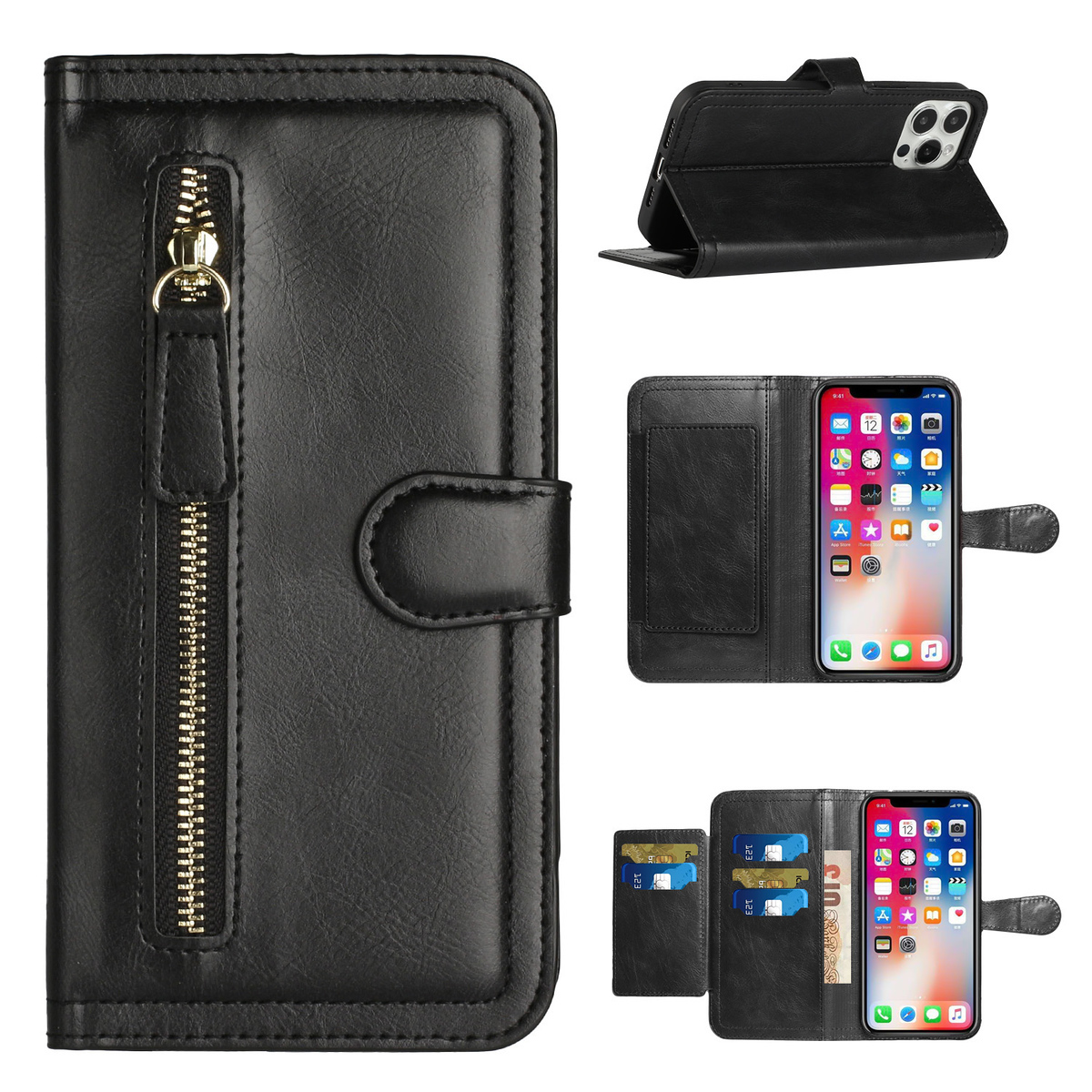 For Samsung Galaxy A54 5G Card Holder Zipper Storage Leather Wallet Case Cover - Picture 34 of 34