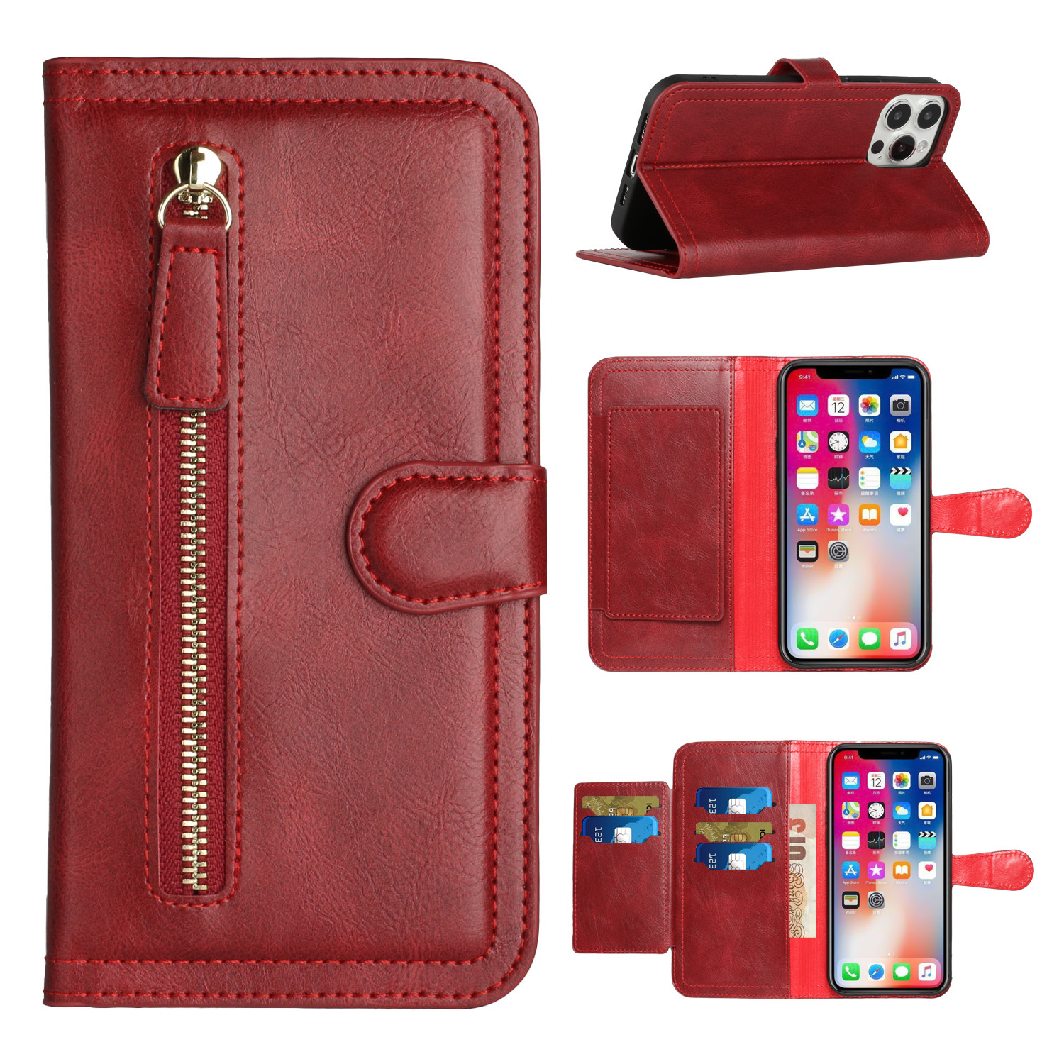 For Samsung Galaxy A54 5G Card Holder Zipper Storage Leather Wallet Case Cover - Picture 18 of 34