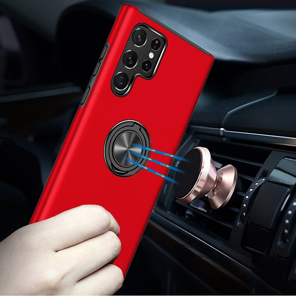 Für Samsung Galaxy S23 Ultra Hybrid Metall unsichtbarer Ring Ständer Slim Case Cover - Bild 34 von 45