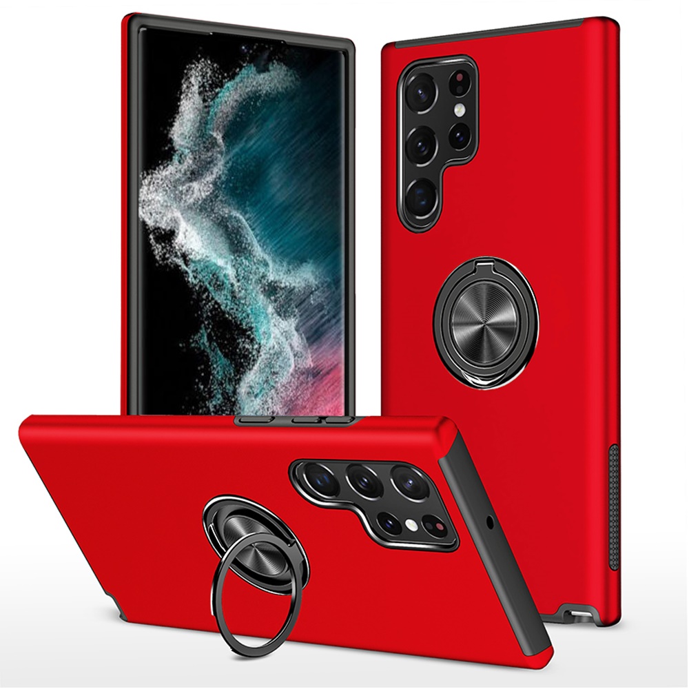 Für Samsung Galaxy S23 Ultra Hybrid Metall unsichtbarer Ring Ständer Slim Case Cover - Bild 32 von 45
