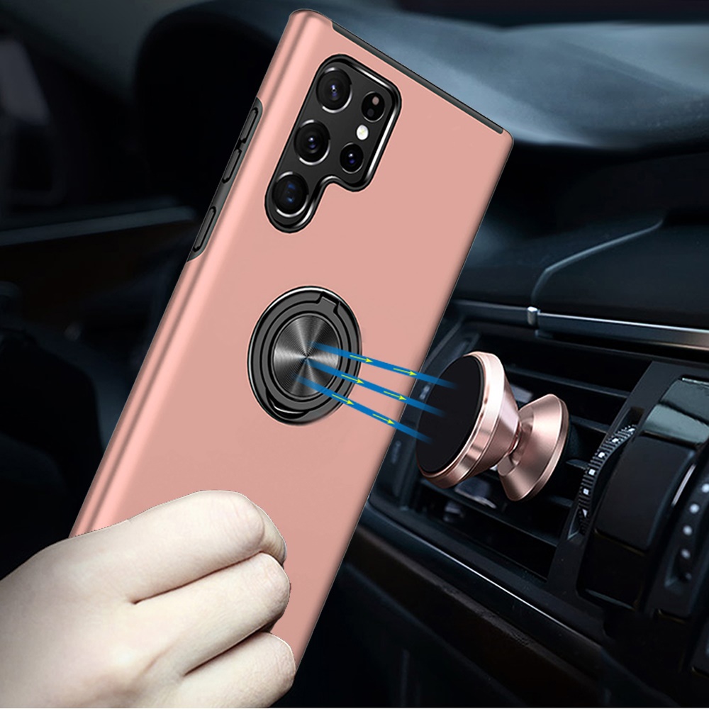 Für Samsung Galaxy S23 Ultra Hybrid Metall unsichtbarer Ring Ständer Slim Case Cover - Bild 42 von 45