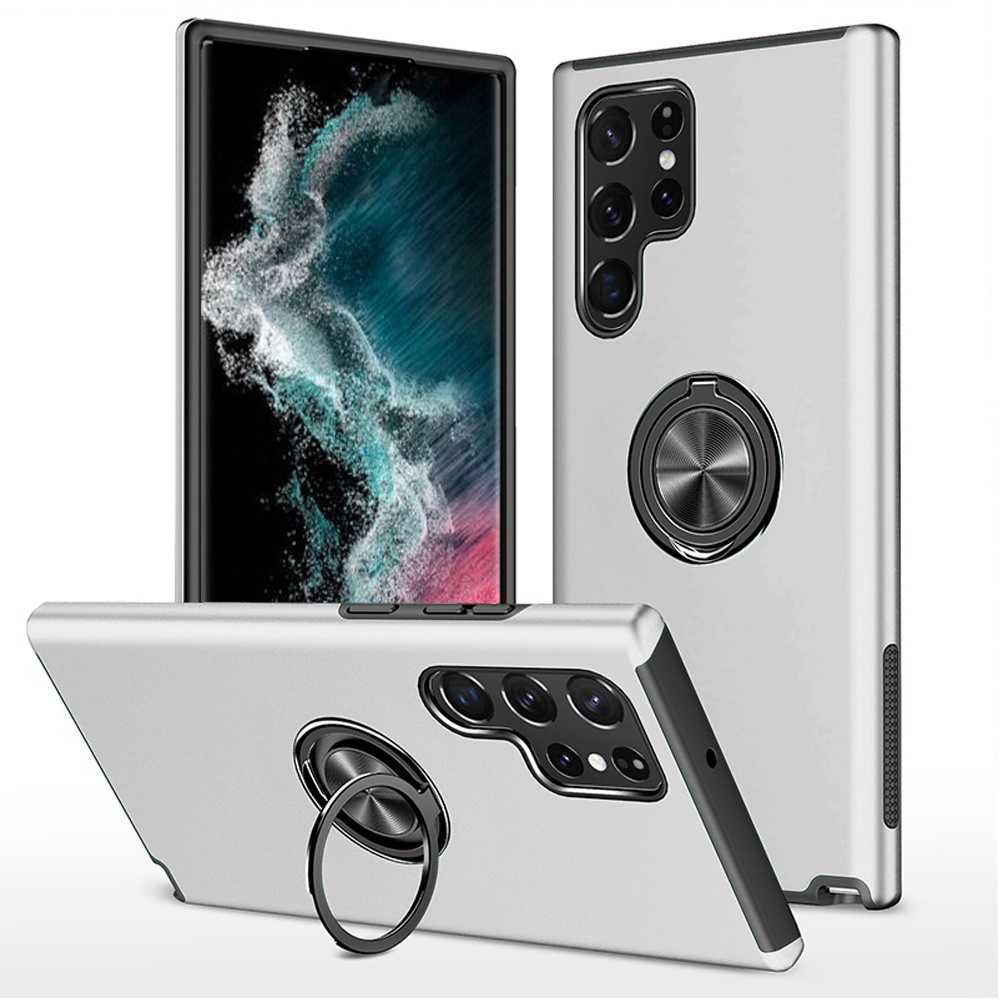 Für Samsung Galaxy S23 Ultra Hybrid Metall unsichtbarer Ring Ständer Slim Case Cover - Bild 24 von 45