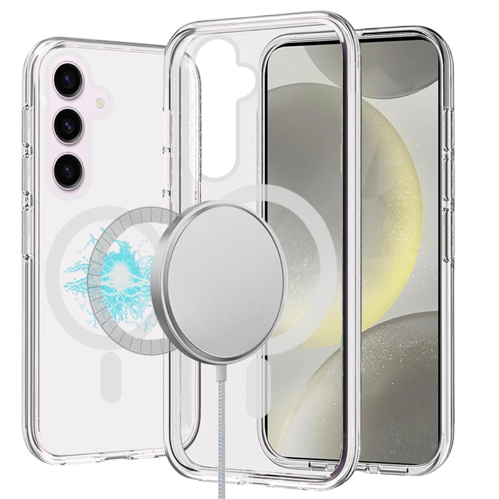 Für Samsung Galaxy S25 / S24 MagSafe kompatible durchsichtige Gummi Hybrid Hülle Cover - Bild 13 von 47