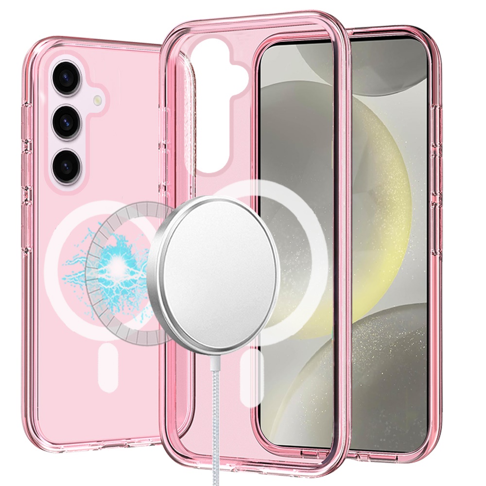 Für Samsung Galaxy S25 / S24 MagSafe kompatible durchsichtige Gummi Hybrid Hülle Cover - Bild 25 von 47