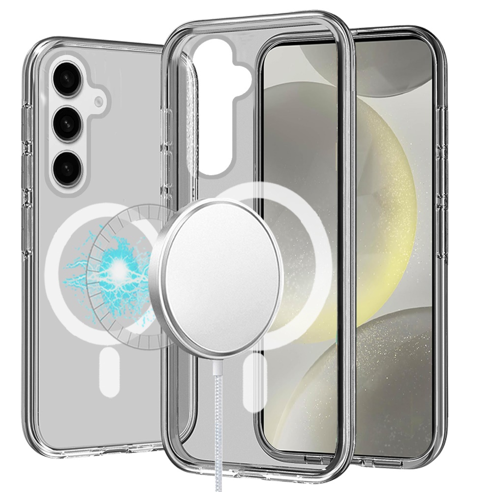Für Samsung Galaxy S25 / S24 MagSafe kompatible durchsichtige Gummi Hybrid Hülle Cover - Bild 37 von 47