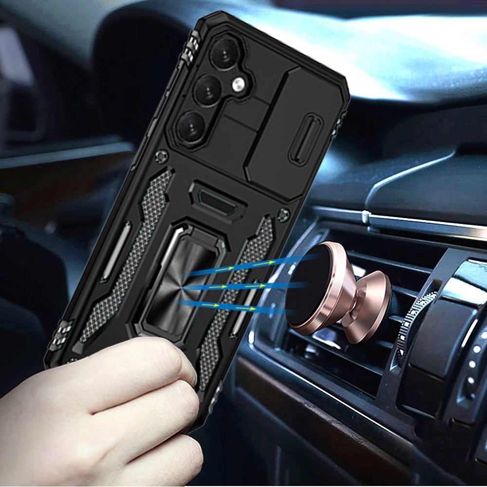 Custodia ad anello antiurto e finestra fotocamera per Samsung Galaxy S25/S24 - Foto 14 di 83