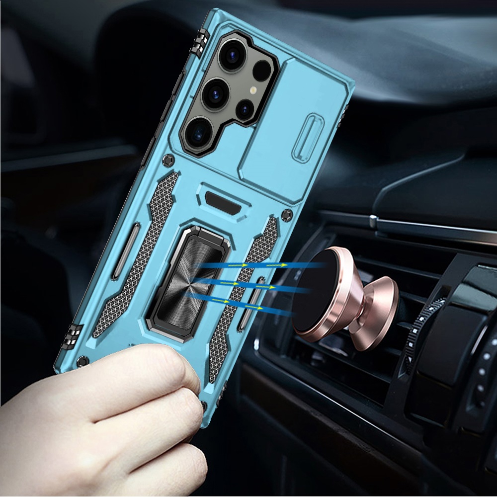 Custodia ad anello antiurto e finestra fotocamera per Samsung Galaxy S25/S24 - Foto 76 di 83