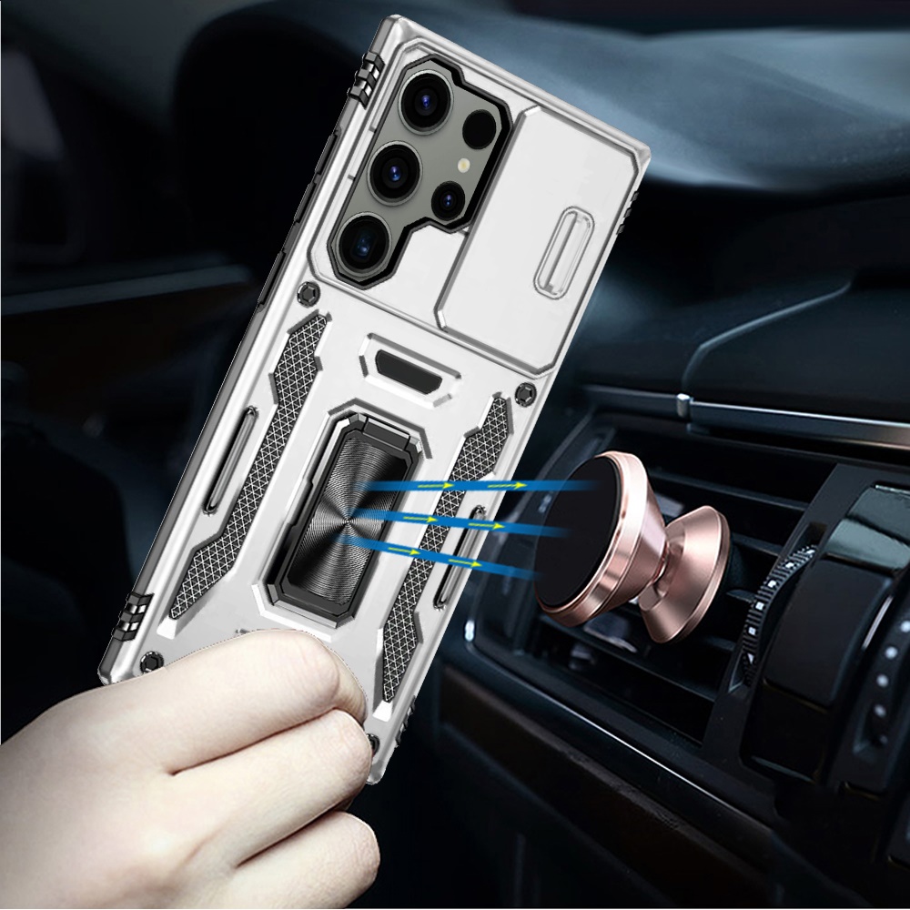 Custodia ad anello antiurto e finestra fotocamera per Samsung Galaxy S25/S24 - Foto 46 di 83