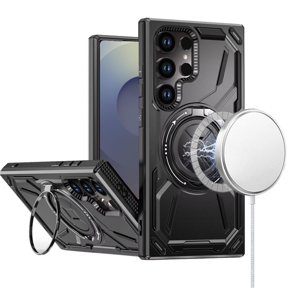 For Samsung Galaxy S25 Ultra Compatible w/ MagSafe Ring stand Hybrid Case Cover - Picture 11 of 55