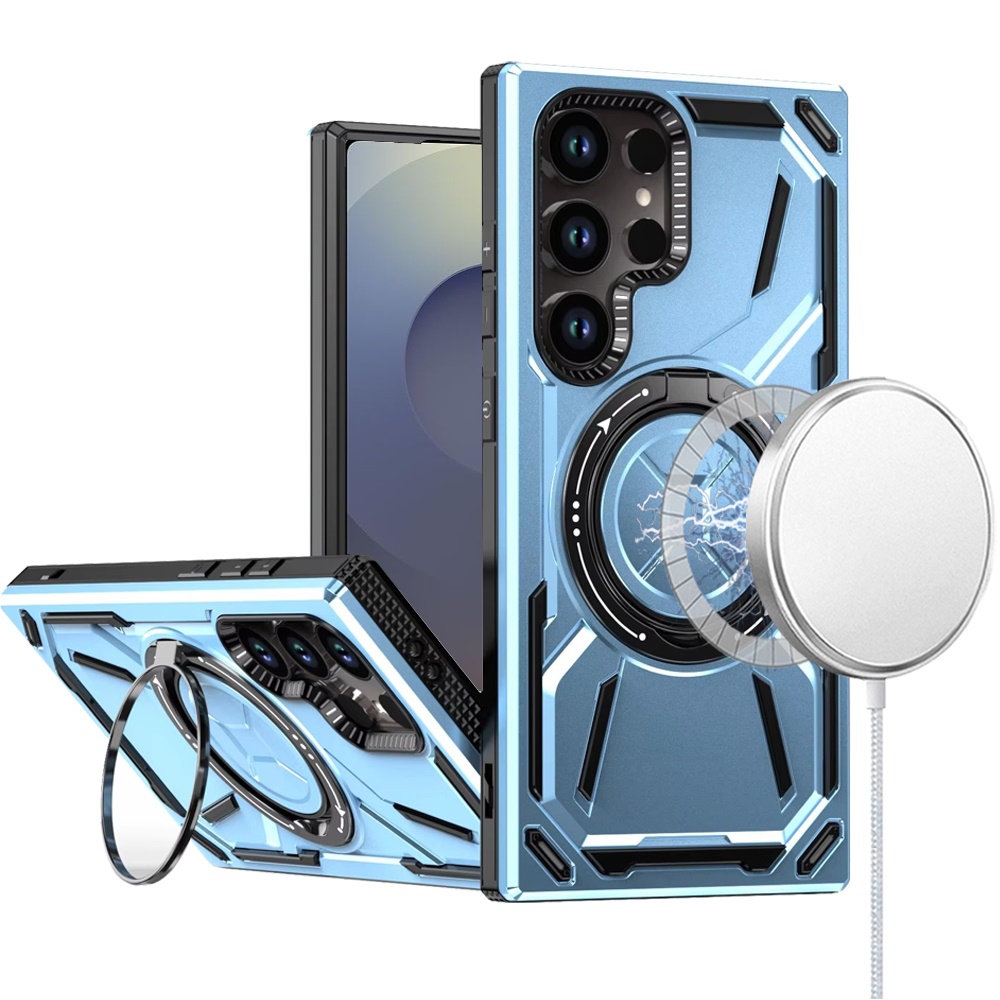 For Samsung Galaxy S25 Ultra Compatible w/ MagSafe Ring stand Hybrid Case Cover - Picture 29 of 55