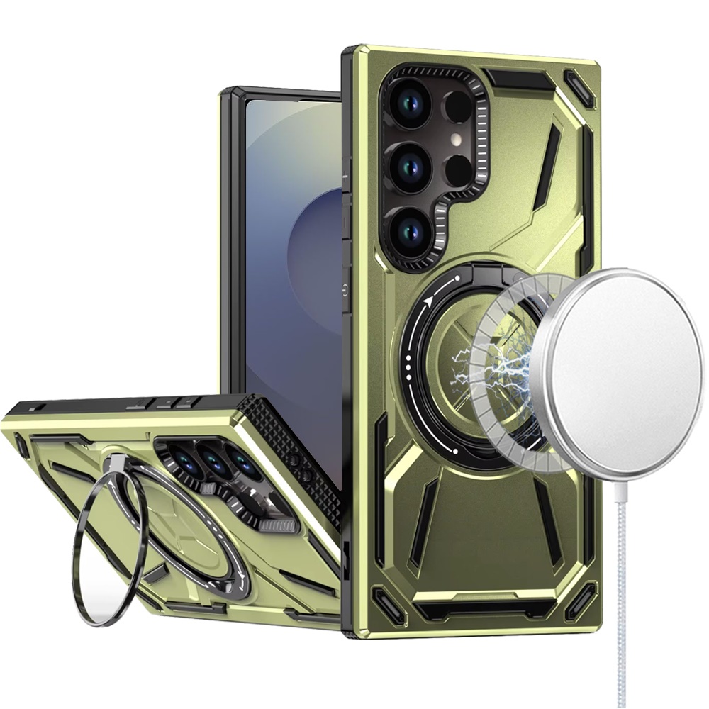 For Samsung Galaxy S25 Ultra Compatible w/ MagSafe Ring stand Hybrid Case Cover - Picture 38 of 55