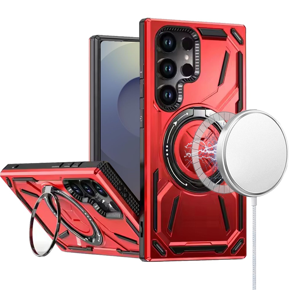 For Samsung Galaxy S25 Ultra Compatible w/ MagSafe Ring stand Hybrid Case Cover - Picture 20 of 55