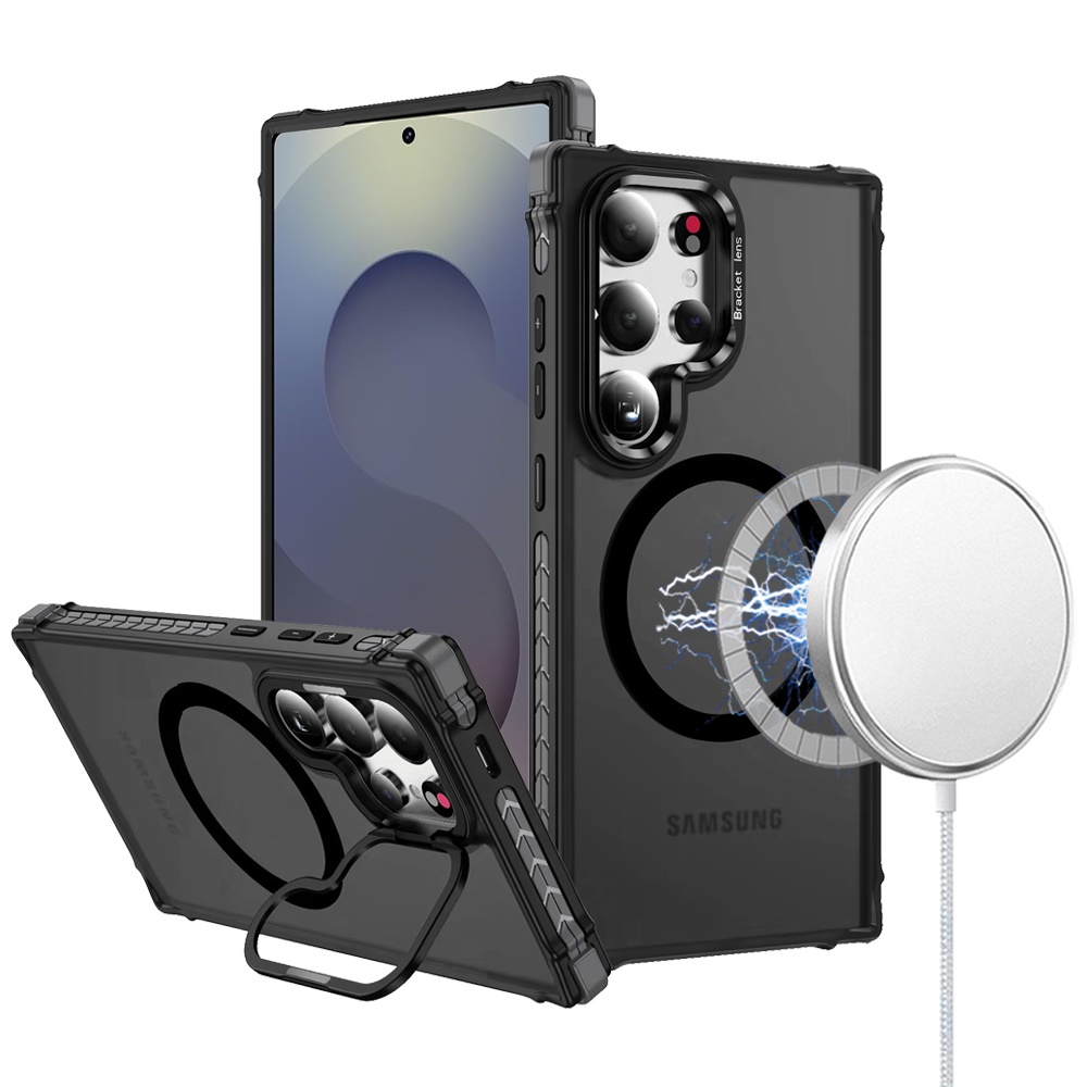 For Samsung Galaxy S25 Ultra Camera Stand, Compatible MagSafe Color Case Cover - Foto 10 di 53