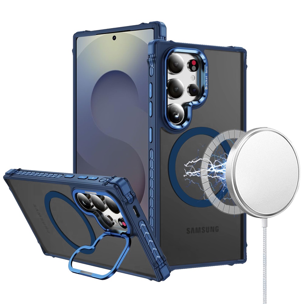 For Samsung Galaxy S25 Ultra Camera Stand, Compatible MagSafe Color Case Cover - Foto 21 di 53