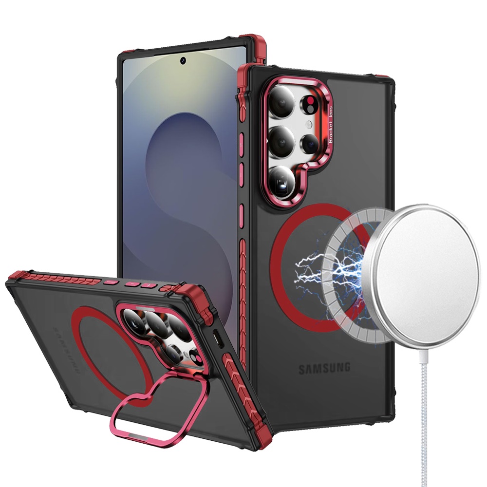 For Samsung Galaxy S25 Ultra Camera Stand, Compatible MagSafe Color Case Cover - Foto 43 di 53
