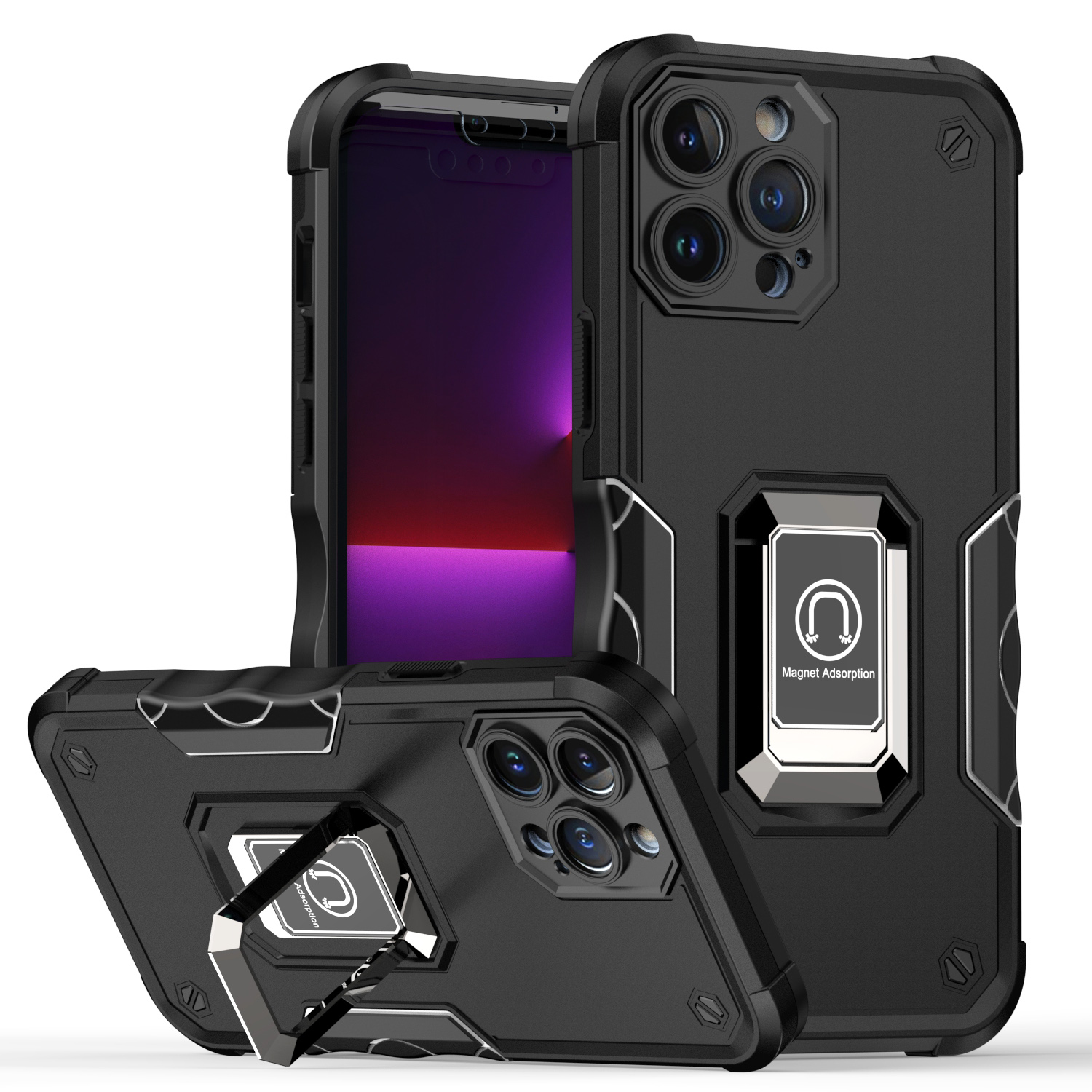 For Samsung Galaxy S25 Ultra Hybrid Magnetic Ring Holder Stand Rugged Case Cover - Picture 16 of 91