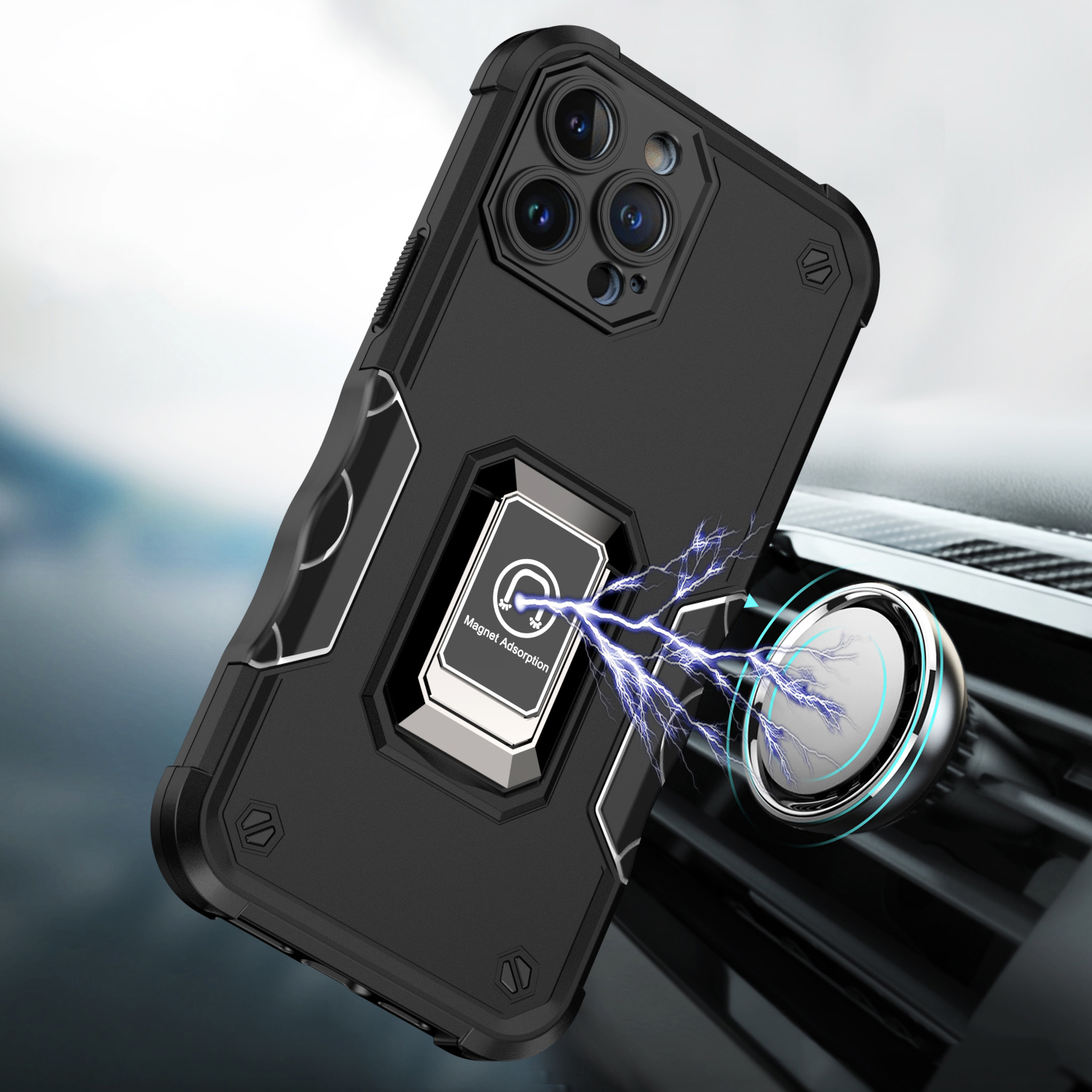 For Samsung Galaxy S25 Ultra Hybrid Magnetic Ring Holder Stand Rugged Case Cover - Picture 17 of 91