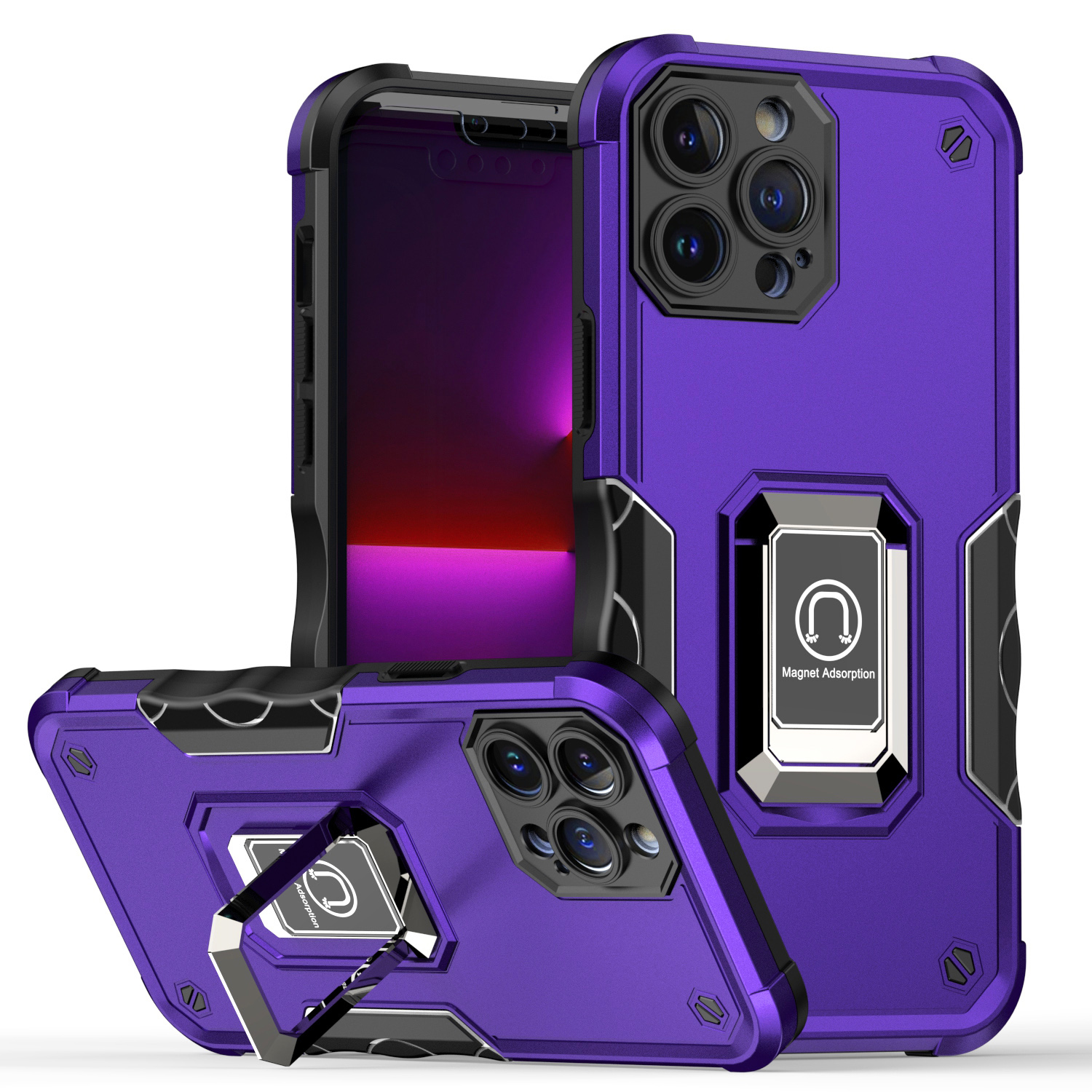For Samsung Galaxy S25 Ultra Hybrid Magnetic Ring Holder Stand Rugged Case Cover - Picture 36 of 91